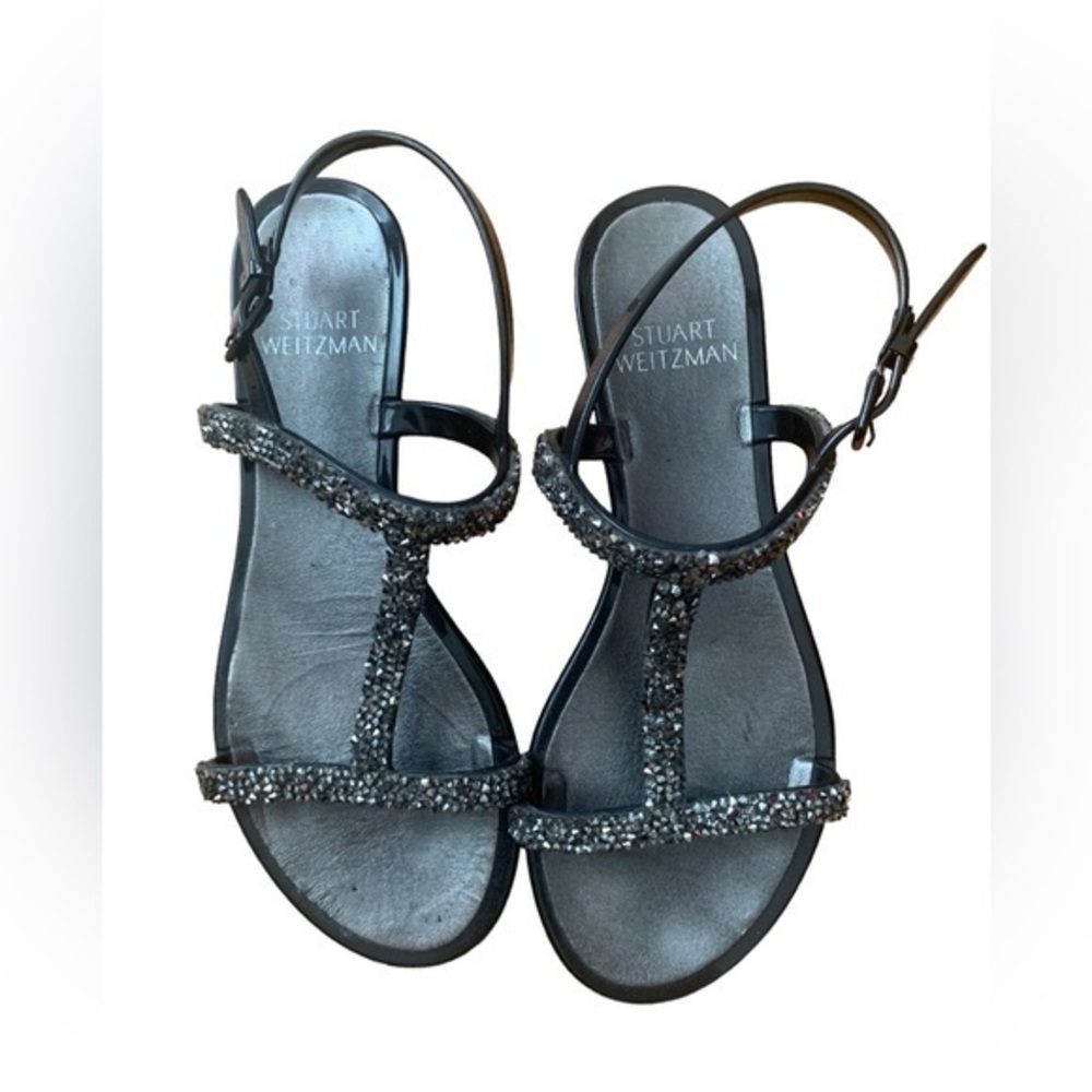 Stuart Weitzman Teezer Rhinestone Jelly Sandals